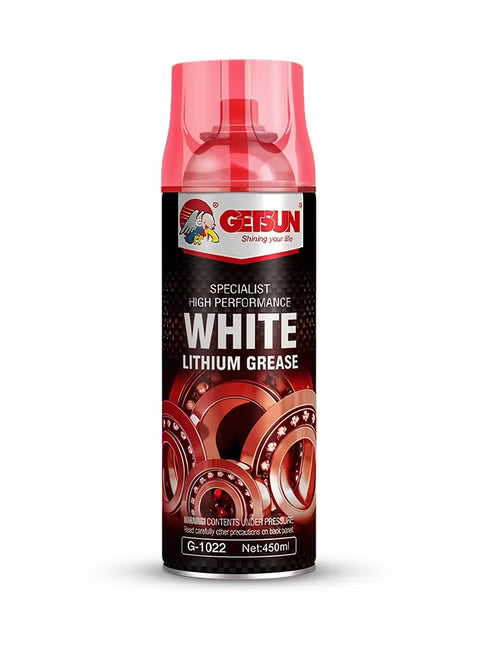 White Lithium Grease Spray 450ml – Long-Lasting High-Pressure Lubricant